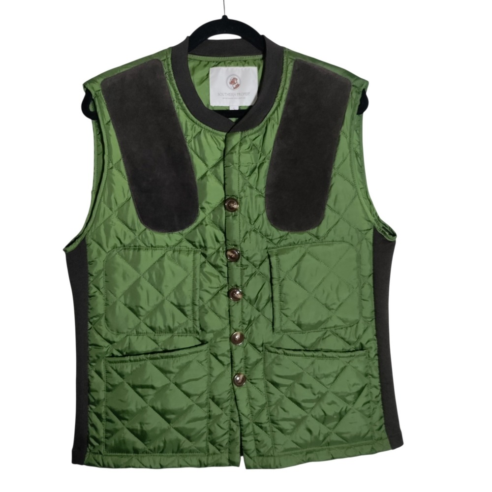Southern Proper Sportsman Collection Quilted Vest Green Mens Small Shooting Vest